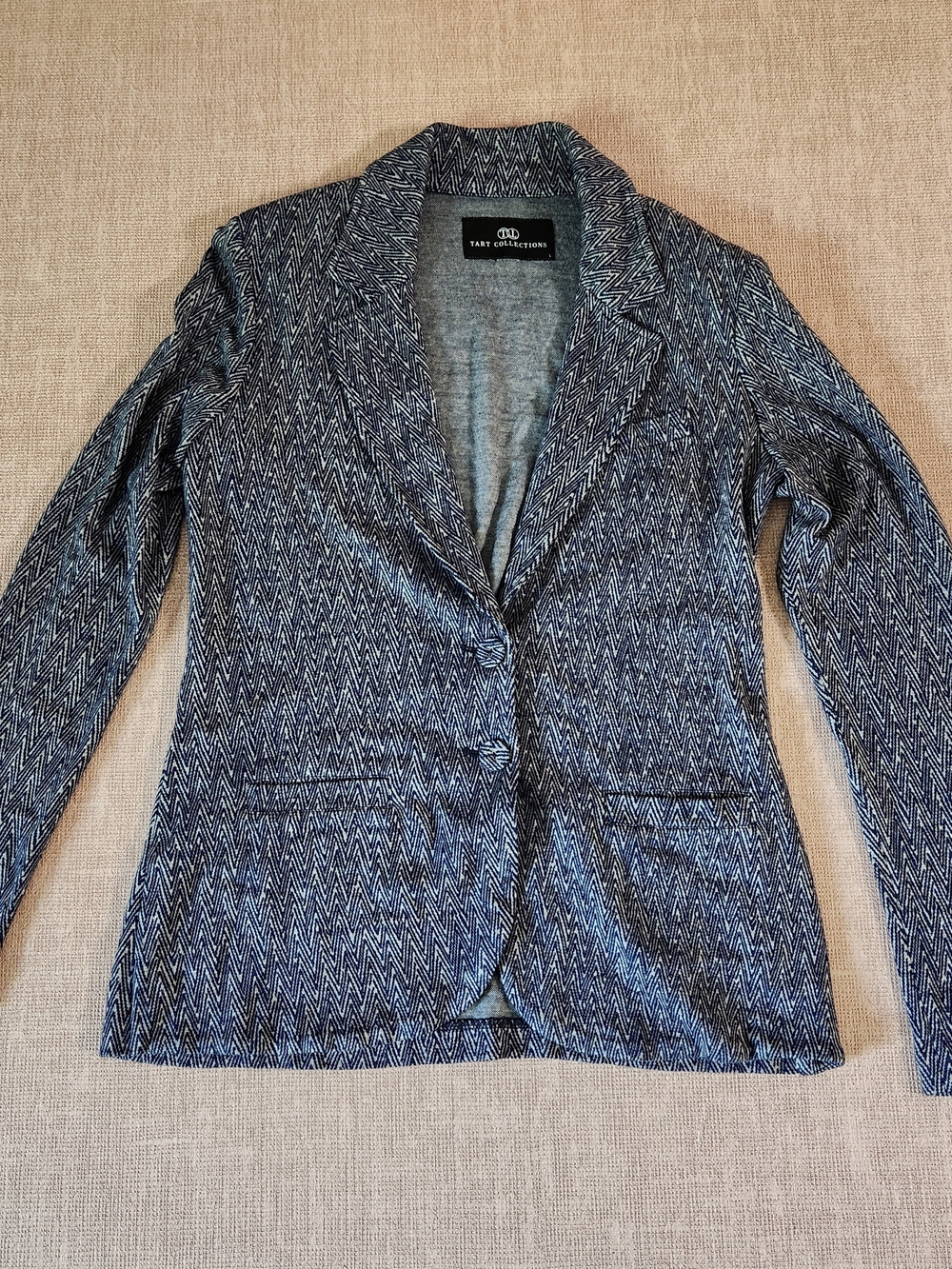 Tart Collections Women's Navy Herringbone Blazer